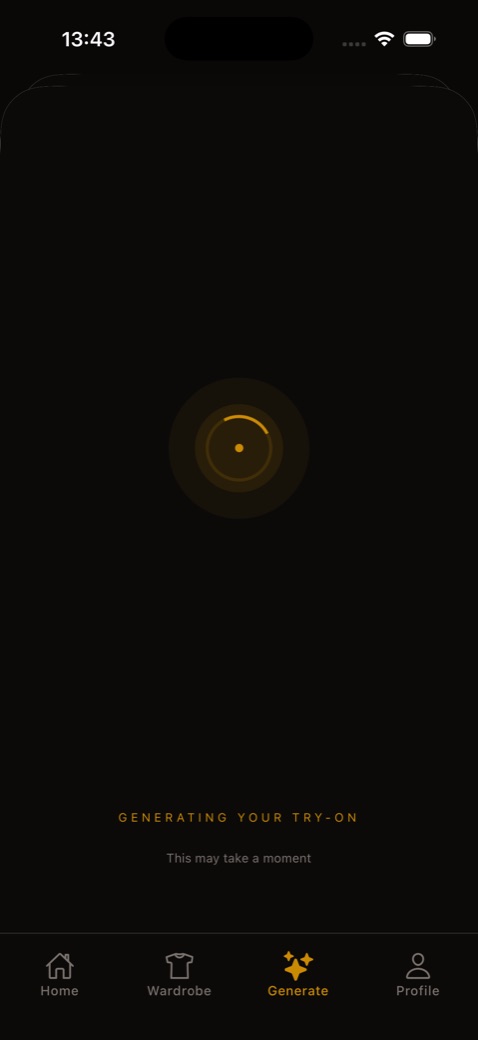 AI generating your try-on preview